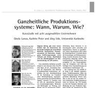 Integrated Production Systems – A Short Survey about the When, Why and How