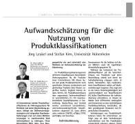 Aufwandsschätzung für die Nutzung von Produktklassifikationen