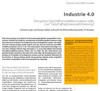 Industrie 4.0 – Disruptive Geschäftsmodellinnovation oder „nur“ Geschäftsprozessoptimierung?