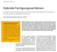Hybride Fertigungsverfahren Einsatz additiver Verfahren für die kundenindividuelle Produktion am Beispiel der Brillenherstellung