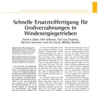 Fast Production of Replacement Gears for Wind-Turbine Gearboxes