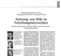 Knowledge Management in Design of Micro Production Manufacturing Process Chains