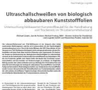 Ultraschallschweißen von biologisch abbaubaren Kunststofffolien