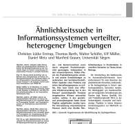Ähnlichkeitssuche in Informationssystemen verteilter, heterogener Umgebungen