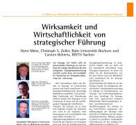 Wirksamkeit und Wirtschaftlichkeit von strategischer Führung