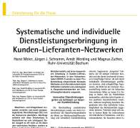 Dienstleistungen in Kunden-Lieferanten-Netzwerken