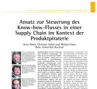 Ansatz zur Steuerung des Know-how-Flusses in einer Supply Chain im Kontext der Produktpiraterie