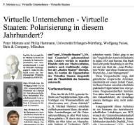 Virtuelle Unternehmen – Virtuelle Staaten: Polarisierung in diesem Jahrhundert?
