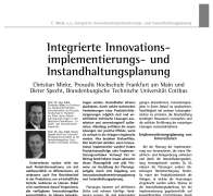 Integrierte Innovationsimplementierungs- und Instandhaltungsplanung