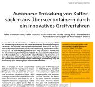 Autonome Entladung von Kaffee-säcken aus Überseecontainern durch ein innovatives Greifverfahren