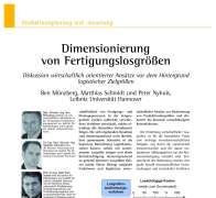Dimensionierung von Fertigungslosgrößen