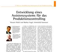 Entwicklung eines Assistenzsystems für das Produktionscontrolling