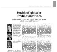 Hochlauf globaler Produktionsstufen