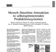Mensch-Maschine-Interaktion in selbstoptimierenden Produktionssystemen