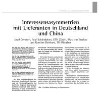 Interessensasymmetrien mit Lieferanten in Deutschland und China