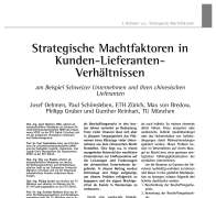 Machtfaktoren in Kunden-Lieferanten-Verhältnissen