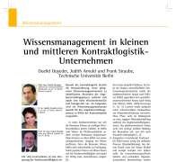 Wissensmanagement in kleinen und mittleren Kontraktlogistik-Unternehmen