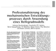 Professionalizing the Mechatronical Development Process