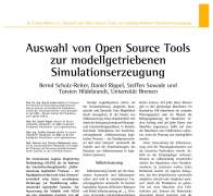 Auswahl von Open Source Tools zur modellgetriebenen Simulationserzeugung