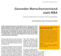 Gesunder Menschenverstand statt MBA