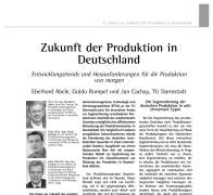 Zukunft der Produktion in Deutschland