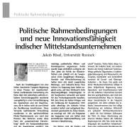 Politische Rahmenbedingungen und neue Innovationsfähigkeit indischer Mittelstandsunternehmen