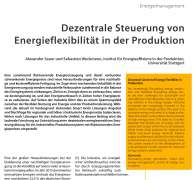 Dezentrale Steuerung von Energieflexibilität in der Produktion