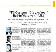 PPS-Systeme: Die „wahren“ Bedürfnisse von KMUs Das Landshuter Produktionssystem: CLean Production