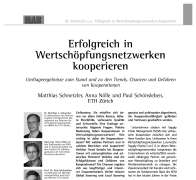 Erfolgreich in Wertschöpfungsnetzwerken kooperieren