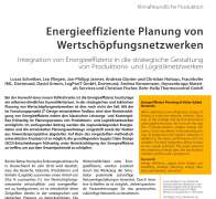 Energieeffiziente Planung von Wertschöpfungsnetzwerken