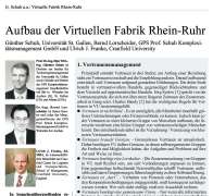 Aufbau der Virtuellen Fabrik Rhein-Ruhr