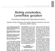 Richtig entscheiden, Lerneffekte gestalten