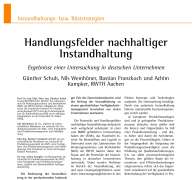 Sustainable Maintenance – Potential and Fields of Action