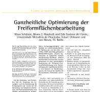 Ganzheitliche Optimierung der Freiformflächenbearbeitung