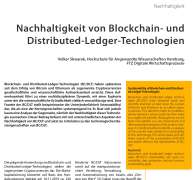 Nachhaltigkeit von Blockchain- und Distributed-Ledger-Technologien