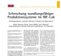 Erforschung wandlungsfähiger Produktionssysteme im IBF-Lab