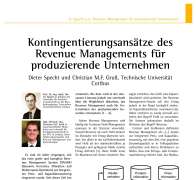 Kontingentierungsansätze des Revenue Managements für produzierende Unternehmen
