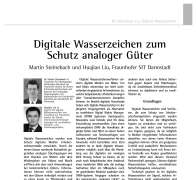 Digitale Wasserzeichen zum Schutz analoger Güter