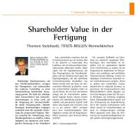Shareholder Value in der Fertigung