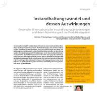 Instandhaltungswandel und dessen Auswirkungen