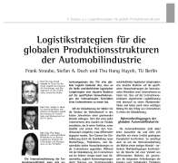 Logistikstrategien für globale Produktionsstrukturen