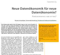 Neue Datenökonomik für neue Datenökonomie?