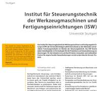 Institut für Steuerungstechnik der Werkzeugmaschinen und Fertigungseinrichtungen (ISW)