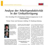 Analyse der Arbeitsproduktivität in der Unikatfertigung
