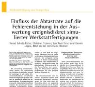 Auswertung ereignisdiskret simulierter Werkstattfertigungen