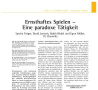 Ernsthaftes Spielen – Eine paradoxe Tätigkeit