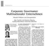 Corporate Governance of Multinational Companies: Current Problems and Potential Solutions
