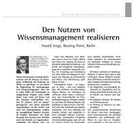 Den Nutzen von Wissensmanagement realisieren