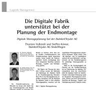 Die Digitale Fabrik unterstützt bei der Planung der Endmontage