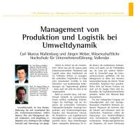 Management von Produktion und Logistik bei Umweltdynamik